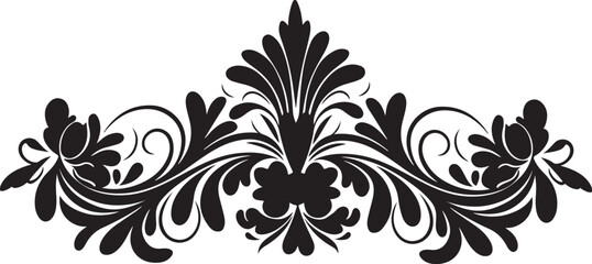 Ornamental Floral Border Vector, Vintage Flourish Design, Elegant Swirl Decoration