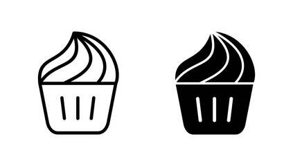 Cup cake icon vector. Cup cake sign and symbol