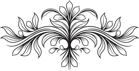 Ornamental Floral Border Vector, Vintage Flourish Design, Elegant Swirl Decoration