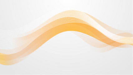 abstract white background with elegant golden waves vector illustration