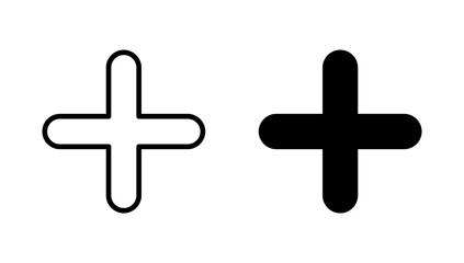 Fototapeta premium Plus icon vector. Add plus sign and symbol