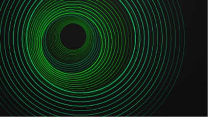 abstract dark green gradient background with geometric circle lines vector illustration, for business presentation, wallpaper, or digital poster