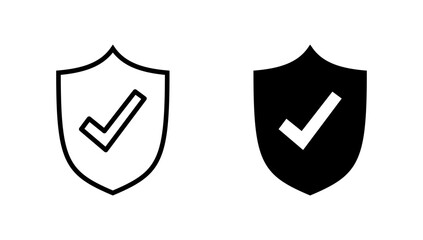 Shield check mark icon vector. Protection approve sign. Insurance icon