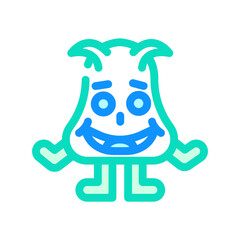 smiling monster cute color icon vector illustration