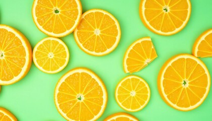 Obraz premium Vibrant orange slices create a juicy, repeating pattern , organic, colorful