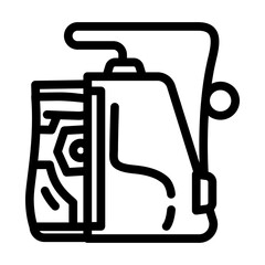 boot bag snowboard line icon vector illustration