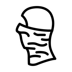 neck gaiter balaclava snowboard line icon vector illustration