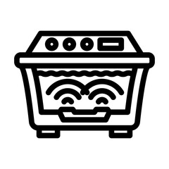 ultrasonic cleaner orthodontist line icon vector illustration