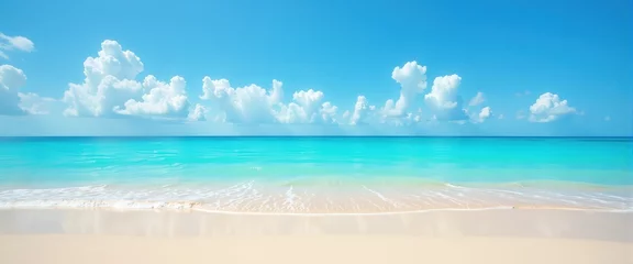 Tableau sur plexiglas Plage et Mer Tropical beach landscape with turquoise ocean and white sand, perfect for summer travel and vacation banner  © 2April