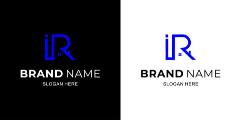 Creative IR Letter Logo with House, Illustration, Design Inspiration, Vector, Icon
