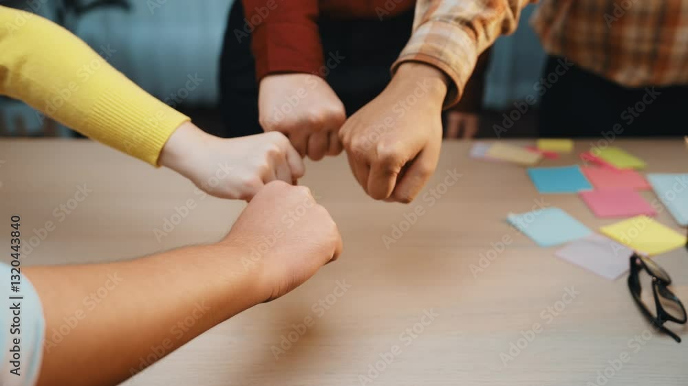 Poster a business professional engages in a creative brainstorming session, surrounded by colorful sticky n