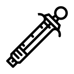 syringe for cardiac injection cardiology line icon vector illustration
