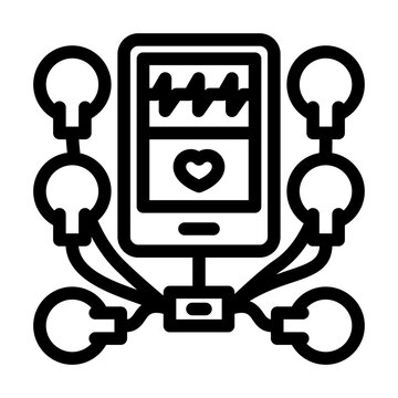 black and white medical device monitoring heart clip art preview
