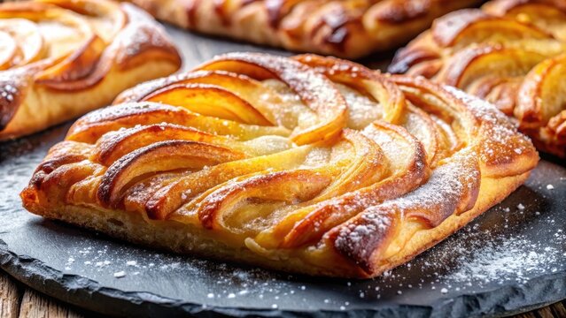 Dutch Appelflappen Close-up, caramelized sugar, foodie delight,  caramelized sugar