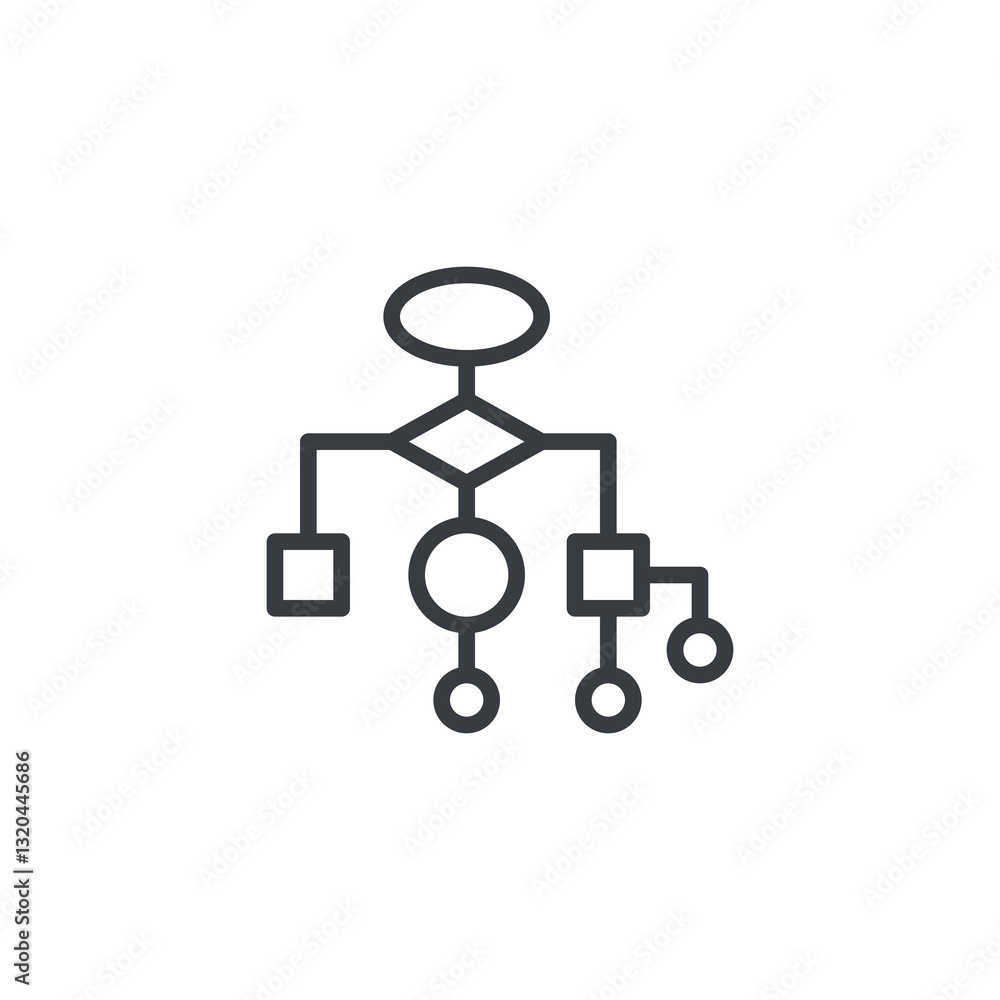 Poster workflow optimization line icon
