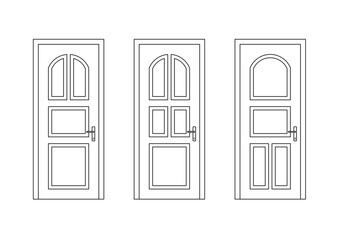 set of doors isolated on white