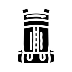 waterproof hiking backpack glyph icon vector illustration