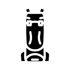 trail hiking backpack glyph icon vector illustration