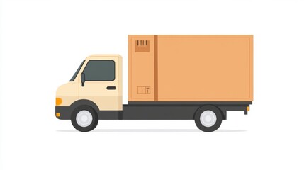 Fototapeta premium Delivery truck vector art for transportation and logistics design