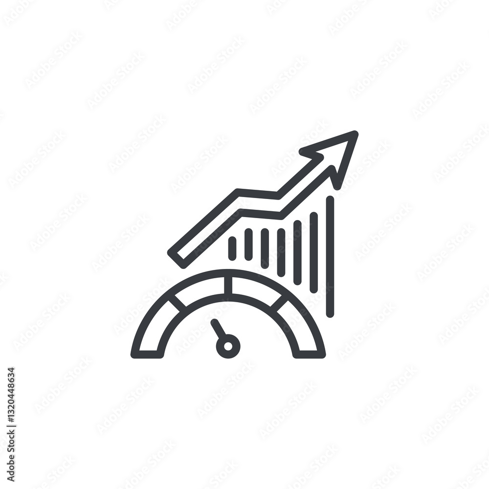 Poster efficiency metrics line icon