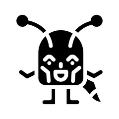 fluffy tail cute monster glyph icon vector illustration