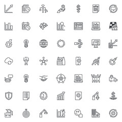 Efficiency improvement line icons set