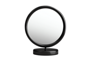 Modern Black Round Tabletop Mirror
