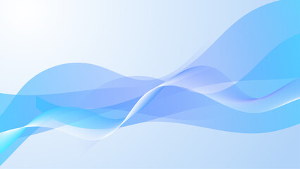 Abstract modern soft blue and white background with flowing wave lines vector illustration
