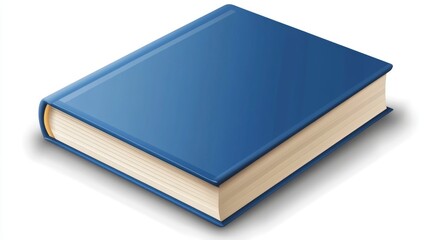 Blue hardcover book design concept for educational and library themes