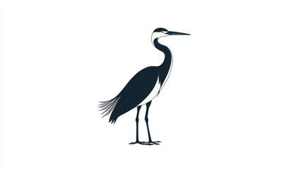 Fototapeta premium Elegant crane illustration for nature and wildlife design projects