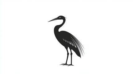 Fototapeta premium Elegant bird silhouette art - minimalist design for nature themes