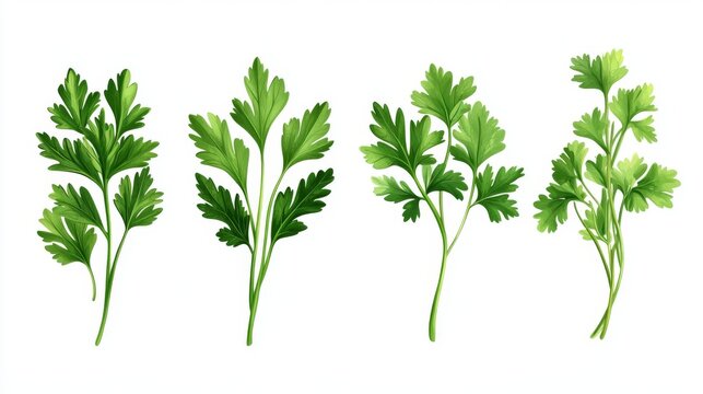 Fresh green parsley leaves for culinary and health themes