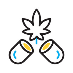 Vector multi color icon for Narcotic capsules