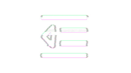 Icon outdent is distorted. Glitch. Noise, chromatic aberration, geometric distortion