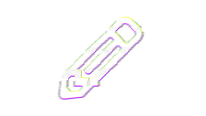Icon pencil is distorted. Glitch. Noise, chromatic aberration, geometric distortion