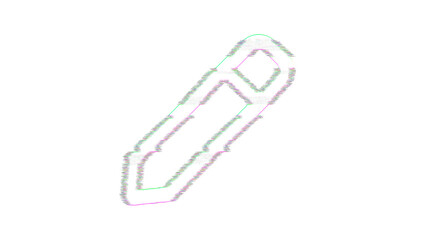Icon pen is distorted. Glitch. Noise, chromatic aberration, geometric distortion