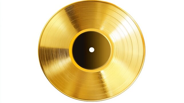 Golden vinyl record symbolizing music achievement