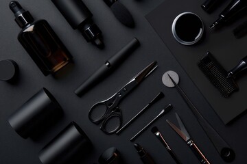 vintage barber tools dangerous razor hairdressing scissors old manual clipper metal comb shaving brush.