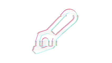 Icon pen fancy is distorted. Glitch. Noise, chromatic aberration, geometric distortion