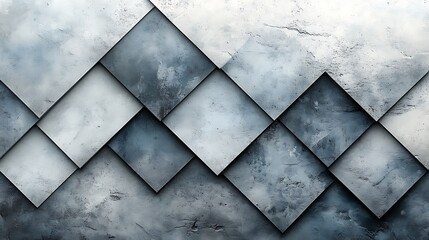Abstract Geometric Pattern Textured Blue Grey Concrete Diamond Shapes Background
