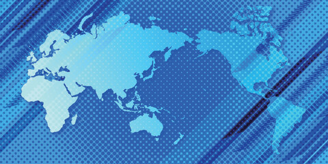 世界　地図　青　テクノロジー　背景