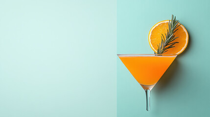 Refreshing cocktail with aromatic rosemary garnish showcasing mixology skills in a realistic photo setting