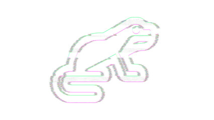 Icon otter is distorted. Glitch. Noise, chromatic aberration, geometric distortion