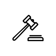 Gavel icon vector illustration. judge gavel sign and symbol. law icon. auction hammer