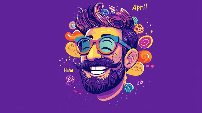 Funny caricature of a man for 1st april concet