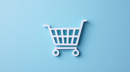 A thin, single line outline of a shopping cart, representing simplicity and modern design for online stores and e commerce platforms.