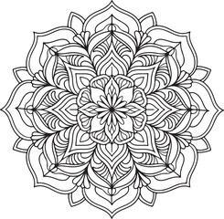 A creative simple mandala design vector style silhouette with white background