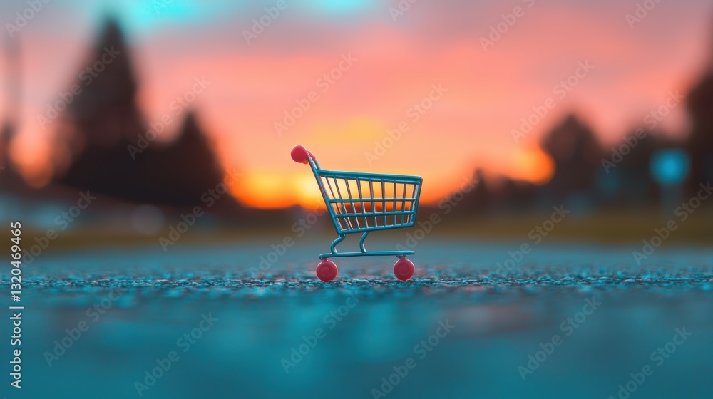 Poster a faded or grayed out empty shopping cart icon, indicating that the cart is currently empty and awai