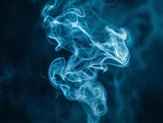 Fototapeta premium A mesmerizing dance of ethereal light unfolds, painting an abstract canvas of swirling herbal smoke The mystical tendrils weave and intertwine, creating a symphony of shadows and luminosity The scene