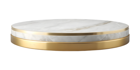 Circle marble podium stand plate white.